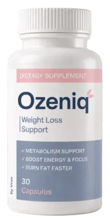 Ozeniq Weight Loss Support bottle with 30 capsules